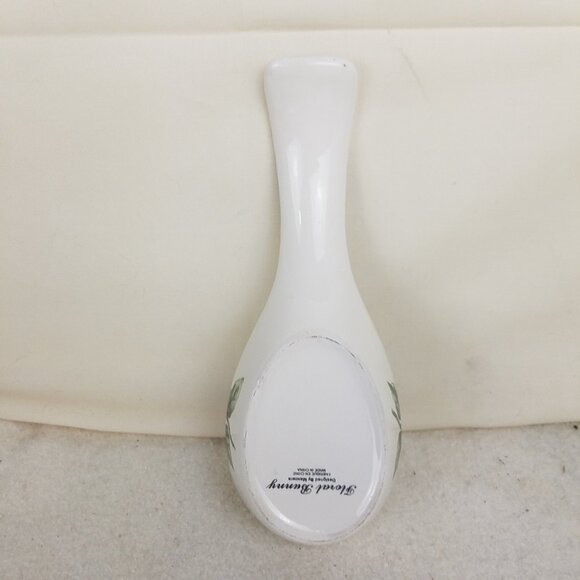 Spoon Rest Ceramic Spring Easter Floral Bunny Rabbit Maxcera - Picture 3 of 11